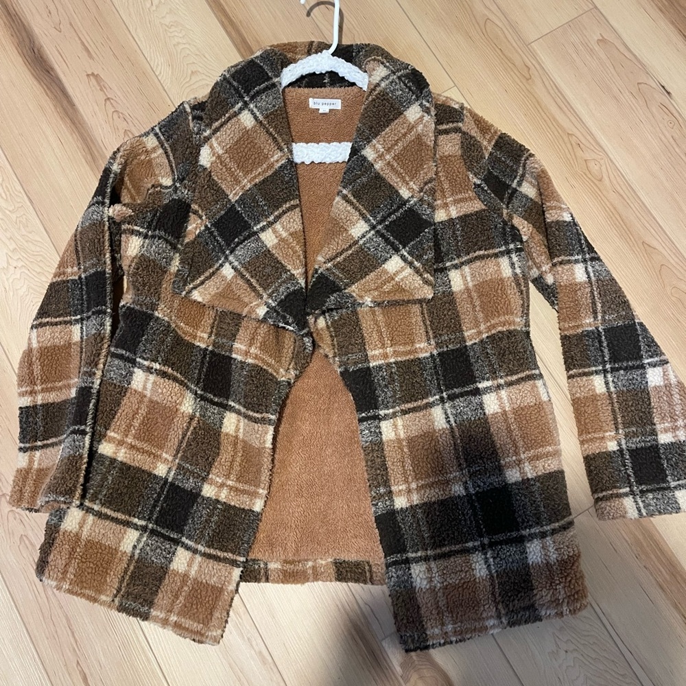 Teddy plaid coat